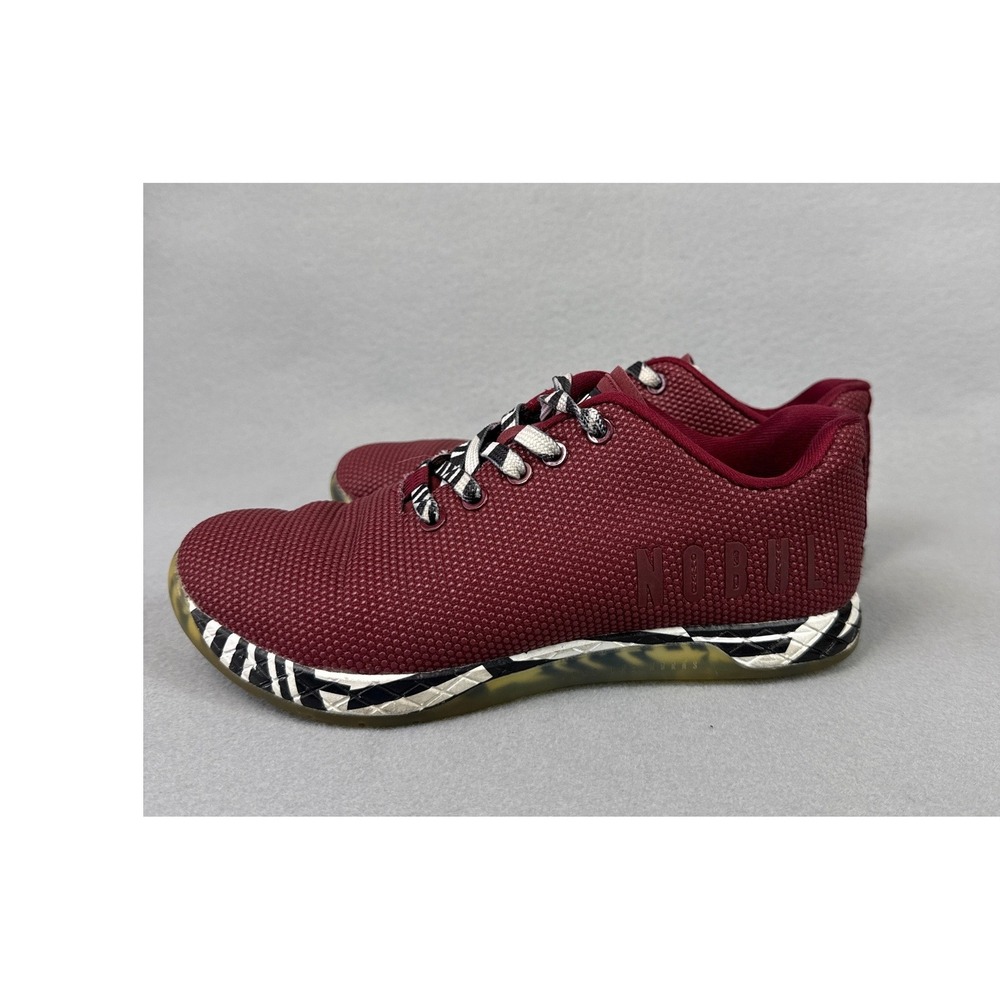 NOBULL Cabernet‎ Zebra Mesh Trainer Shoes Mens Size 7 Womens 8.5 Hipster Low Top